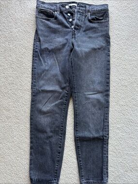 Levi's Women's High-Rise Washed Black Button-Fly Jeans